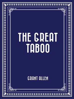 cover image of The Great Taboo